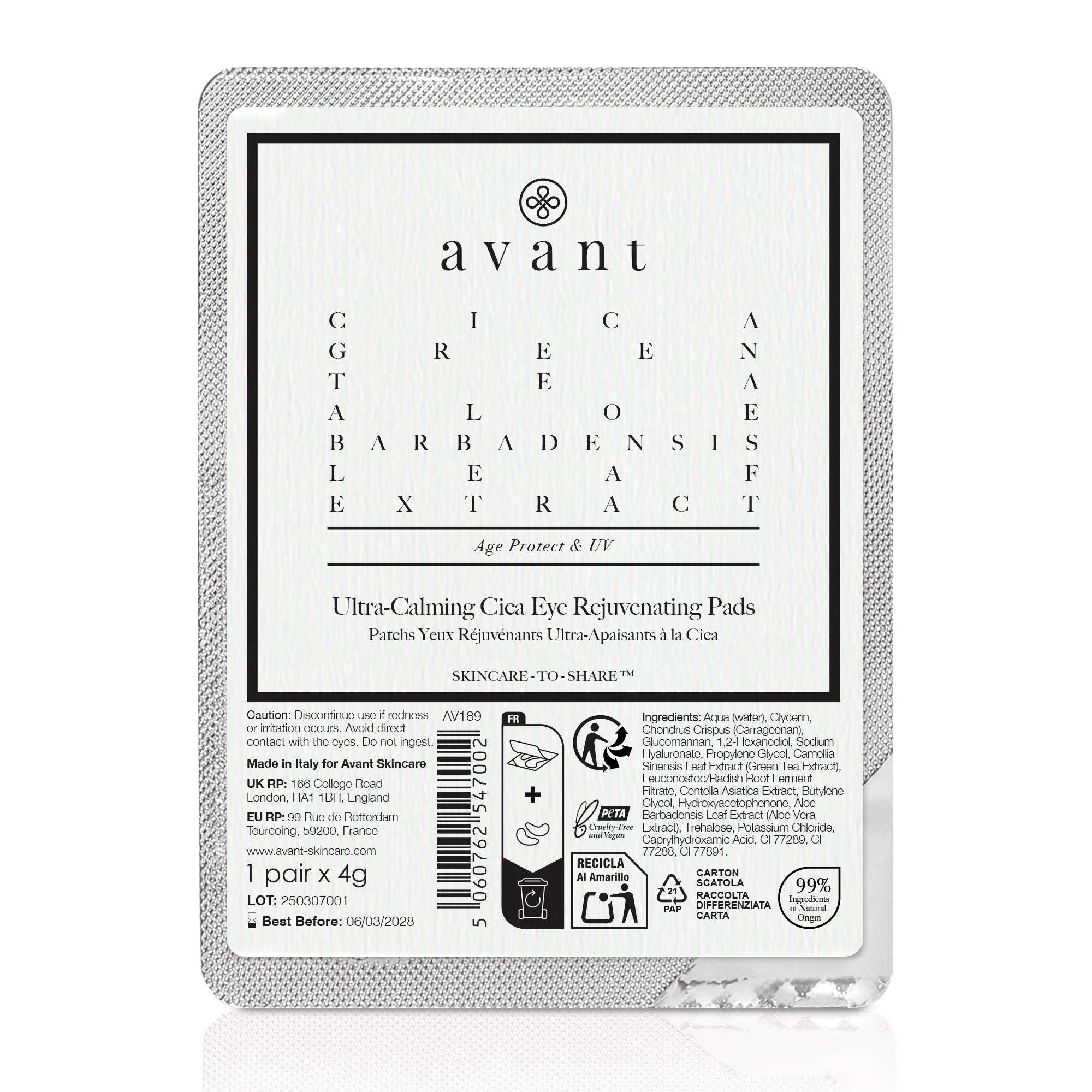 Ultra-Calming Cica Eye Rejuvenating Pads Single Pack